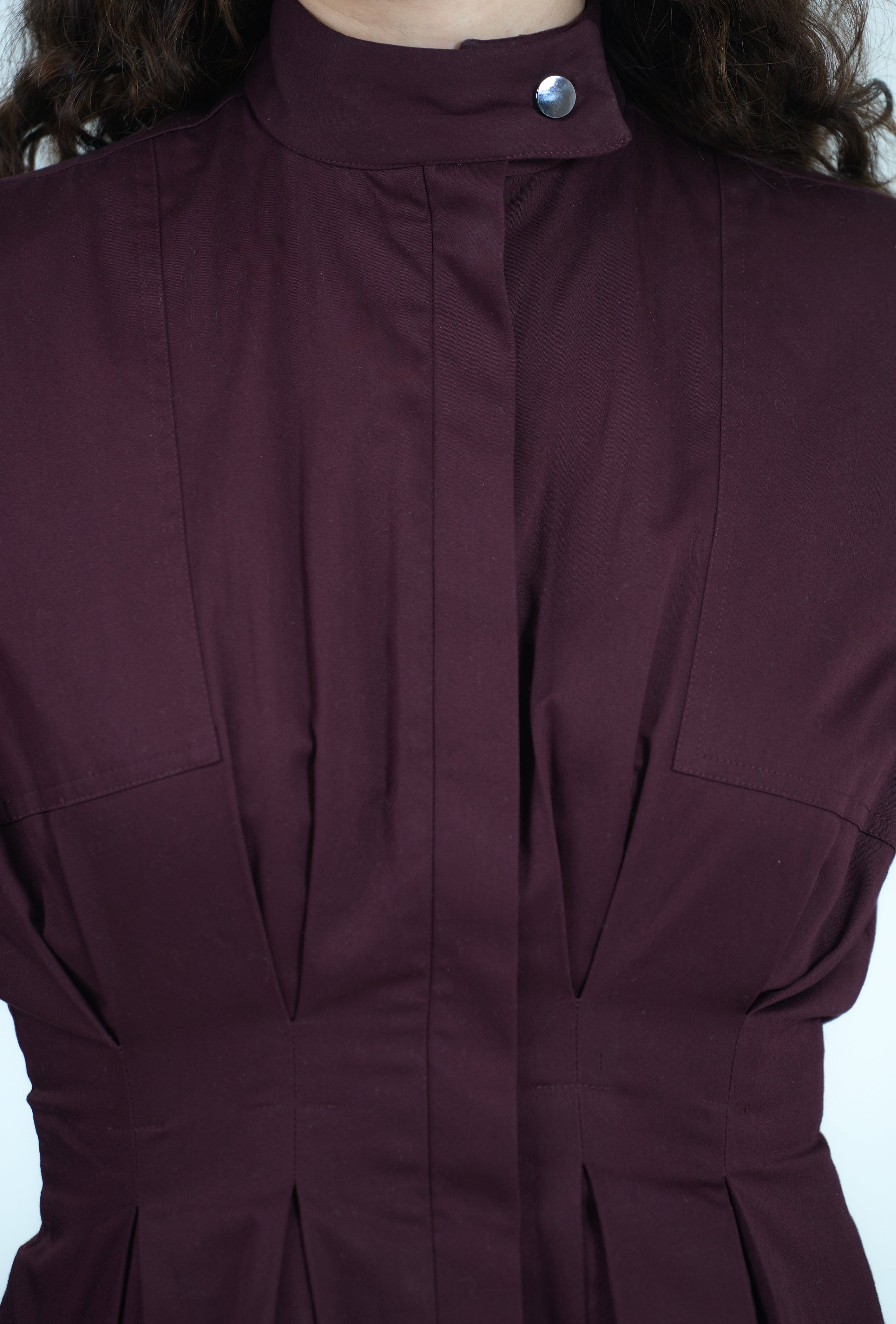 Crimson Block and Flare Jacket