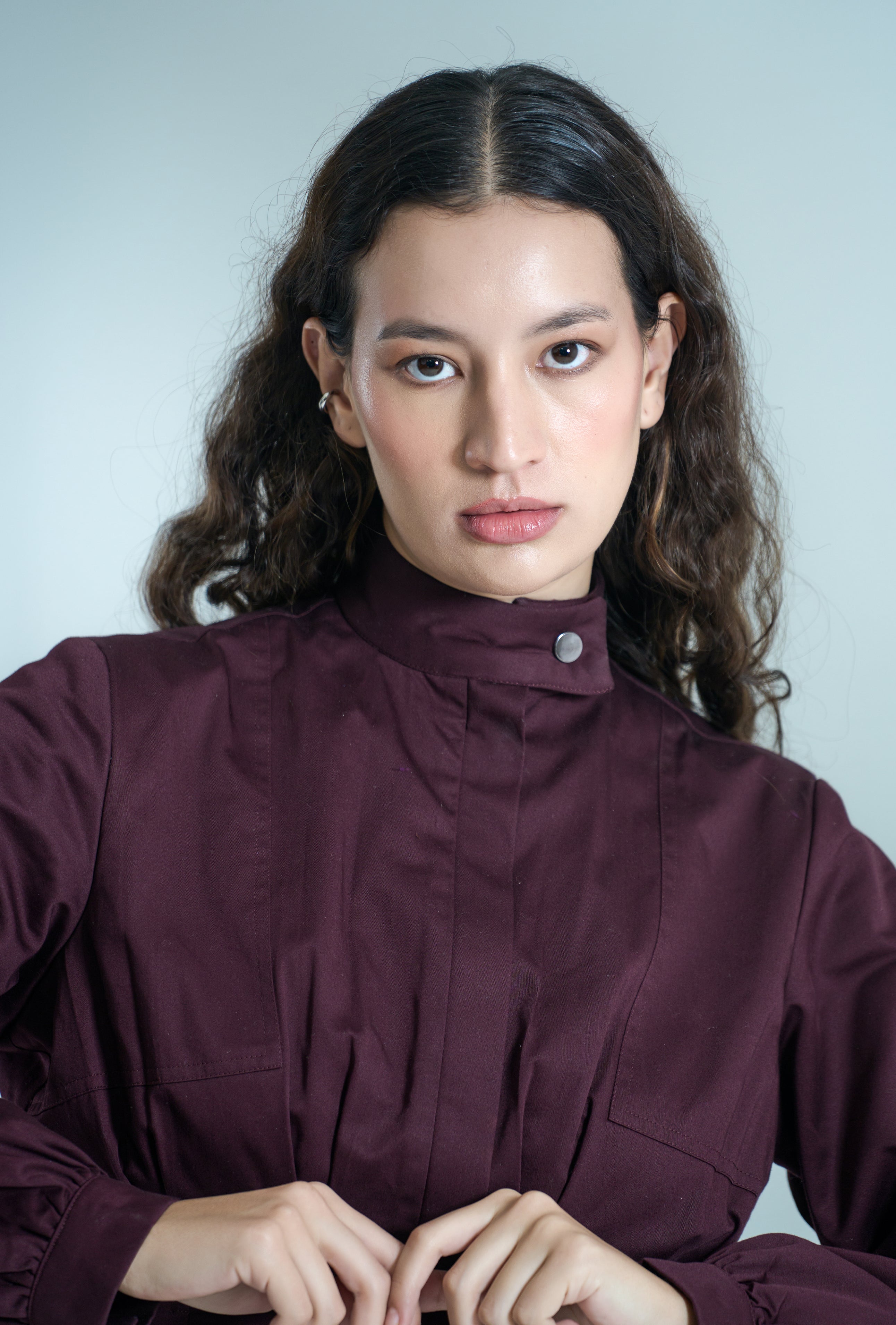 Crimson Block and Flare Jacket