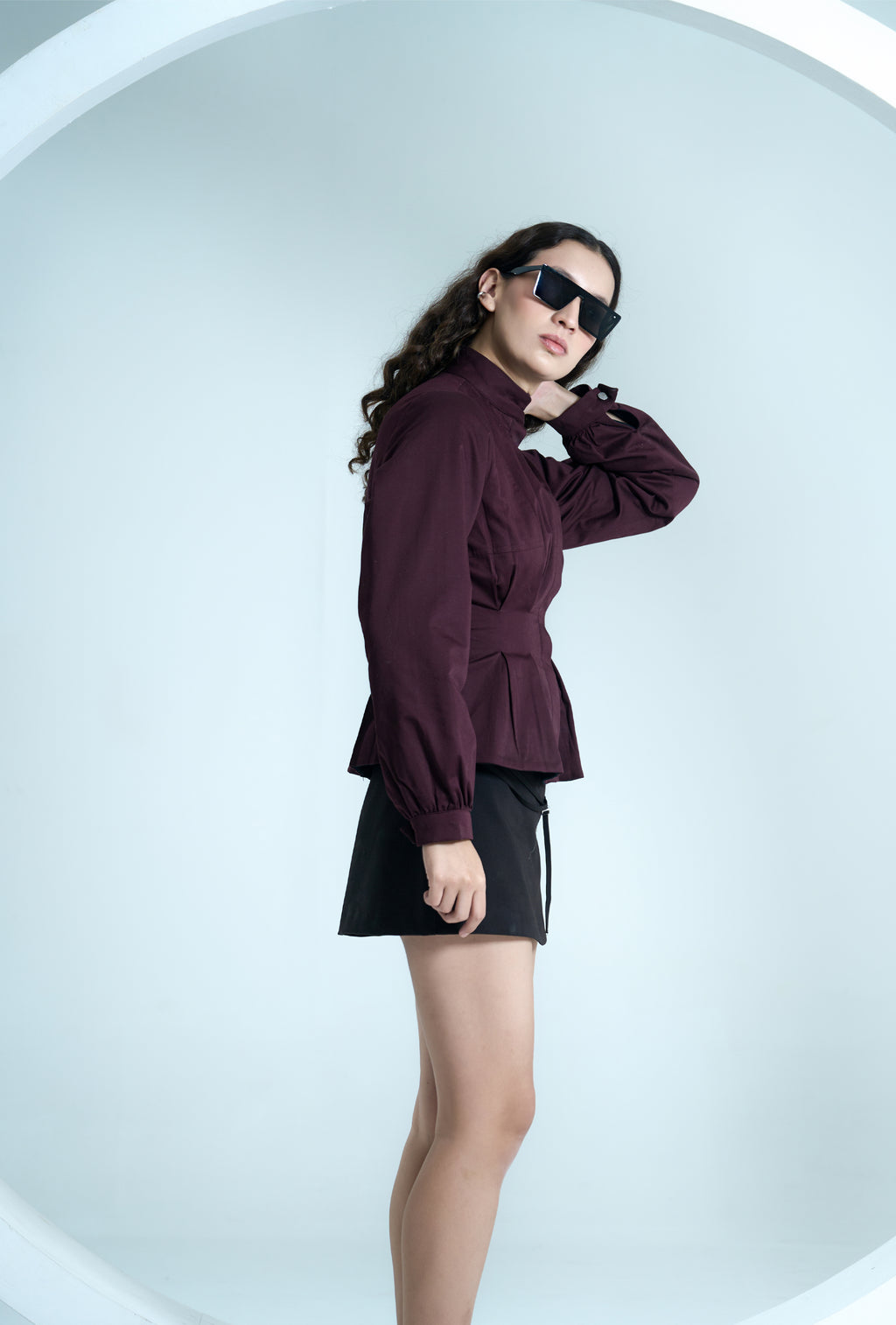 Crimson Block and Flare Jacket