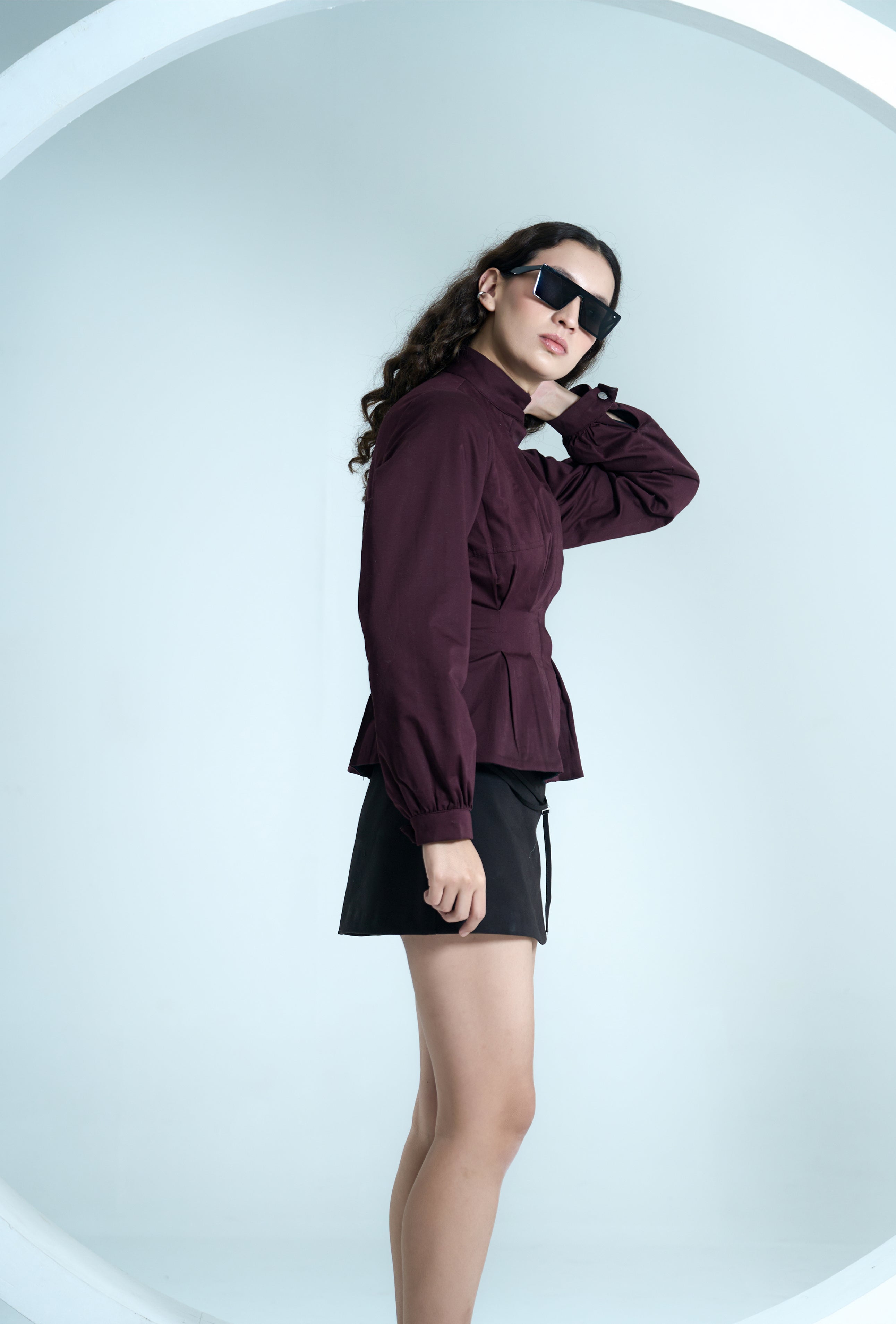 Crimson Block and Flare Jacket