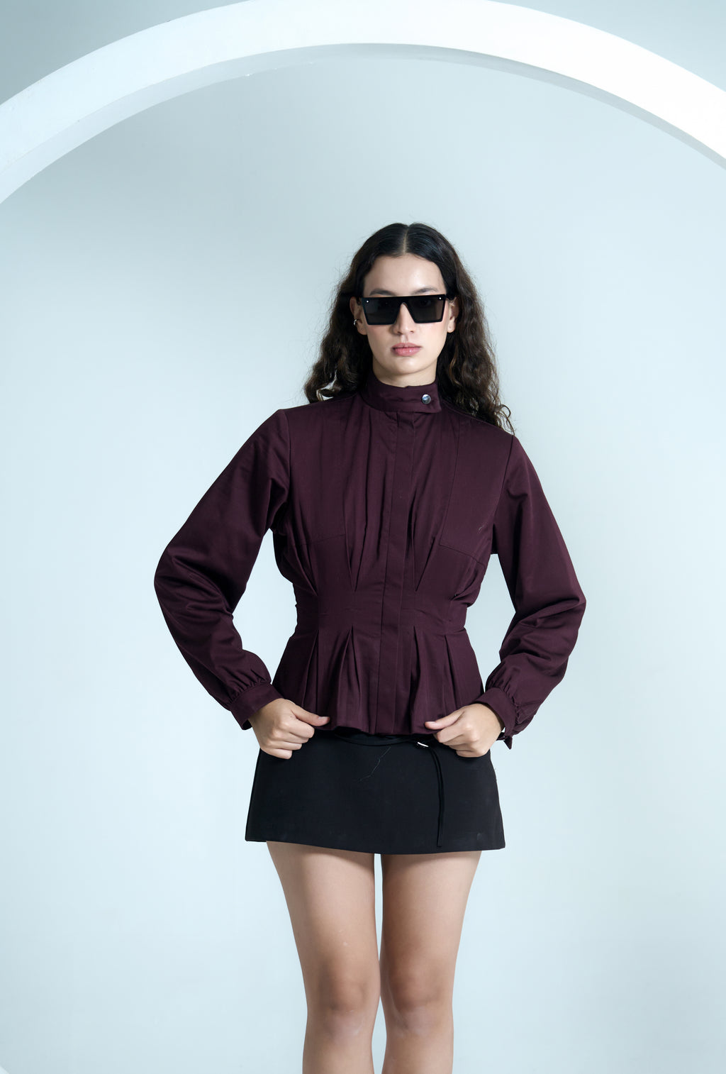 Crimson Block and Flare Jacket